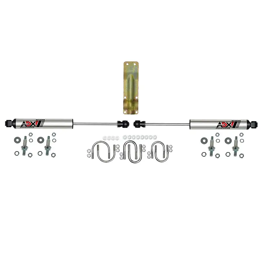 Skyjacker 2220 ADX 2.0 CNC Machined Polished Aluminum Dual Stabilizer Kit.