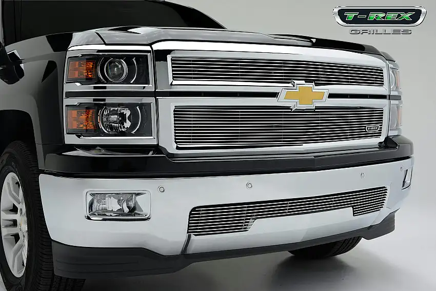 T-Rex Grilles 25117 Billet Bumper Grille, Polished, Aluminum, 1 Pc, Overlay