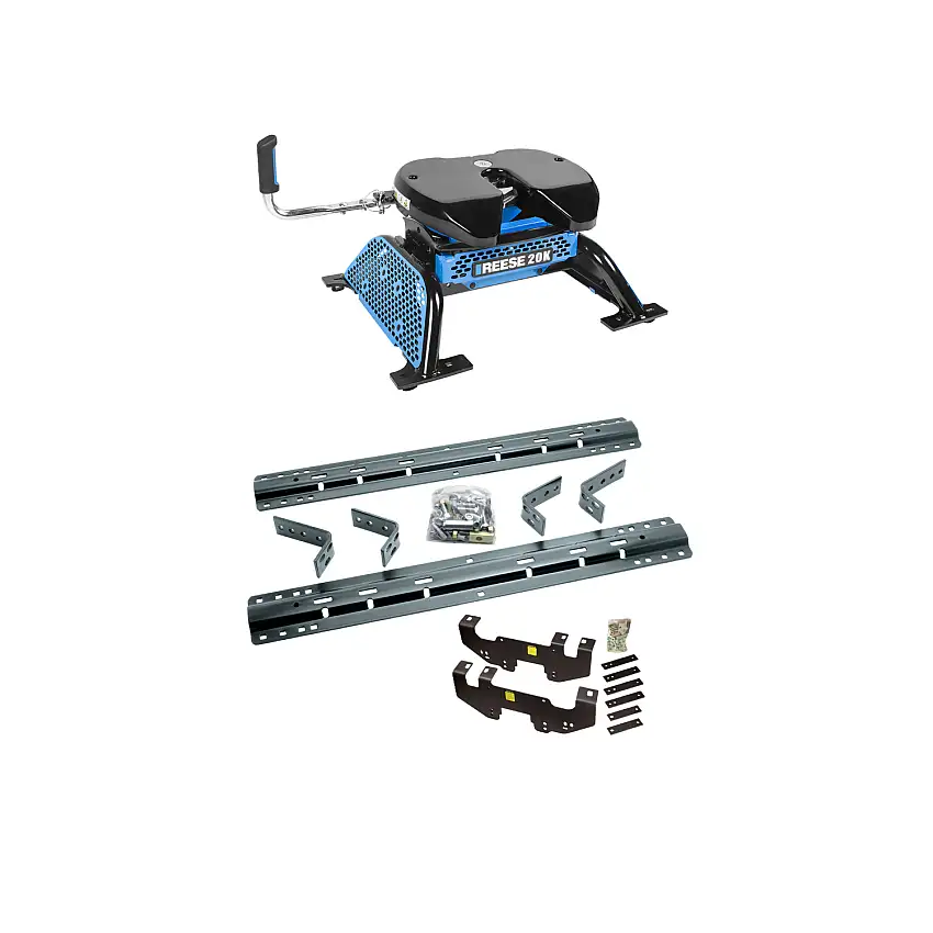 2003-2009 Dodge Ram 2500 Except Mega Cab & w/Overload Springs Reese 20K, M5 Fifth Wheel Hitch Complete Kit with Talon Jaw Lock | 20,000 lb Capacity Heavy Duty Towing (Includes Rails & Custom Fit Brackets)