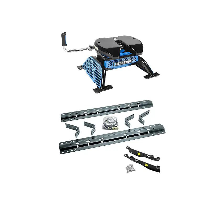 2002-2004 Ford F-350 Super Duty Except Cab & Chassis Reese 20K, M5 Fifth Wheel Hitch Complete Kit with Talon Jaw Lock | 20,000 lb Capacity Heavy Duty Towing (Includes Rails & Custom Fit Brackets)