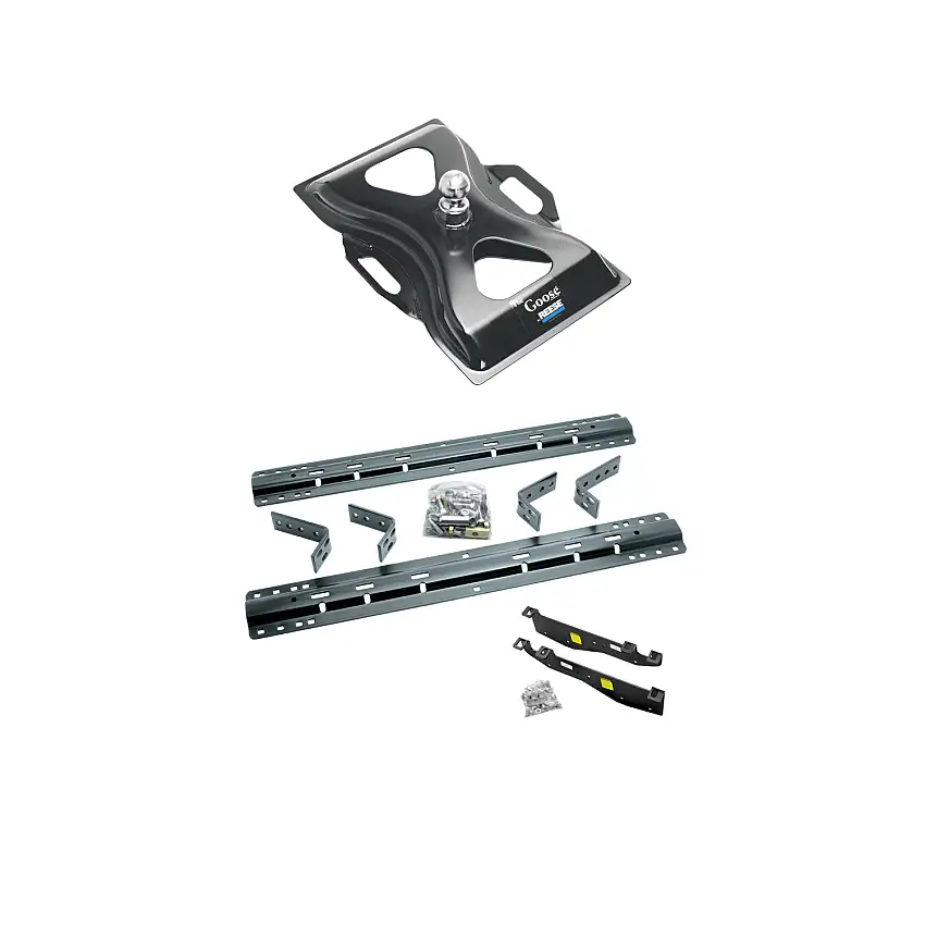 1999-2001 Ford F-250 Super Duty Except Cab & Chassis Reese The Goose 25K Fifth Wheel Gooseneck Plate w/ Universal Rail Kit & Custom Fit Brackets