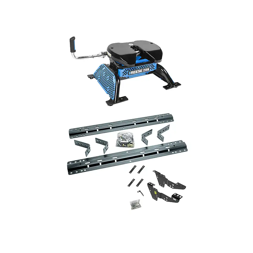 2003-2006 GMC Sierra 2500 HD Reese 20K, M5 Fifth Wheel Hitch Complete Kit with Talon Jaw Lock | 20,000 lb Capacity Heavy Duty Towing (Includes Rails & Custom Fit Brackets)