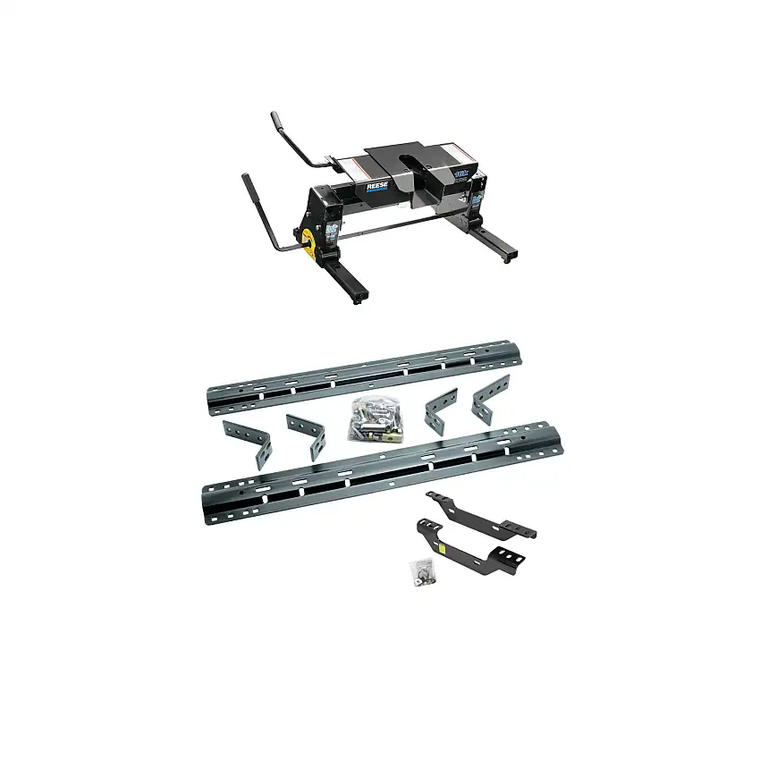 2011-2014 Chevrolet Silverado 3500 HD Reese 16K Slider Fifth Wheel, Dual Jaw, Complete System, Square Tube Slider (Includes Rails & Custom Fit Brackets)