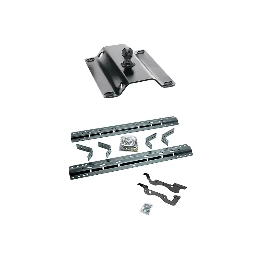 2017-2022 Ford F-350 Super Duty Except Dual Rear Wheel or Cab & Chassis Reese 25K Fifth Wheel Gooseneck Plate w/ Universal Rail Kit & Custom Fit Brackets