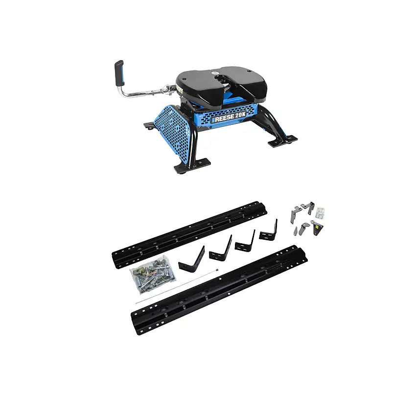 2013-2014 RAM 3500 Reese 20K, M5 Fifth Wheel Hitch Complete Kit with Talon Jaw Lock | 20,000 lb Capacity Heavy Duty Towing (Includes Rails & Custom Fit Brackets)