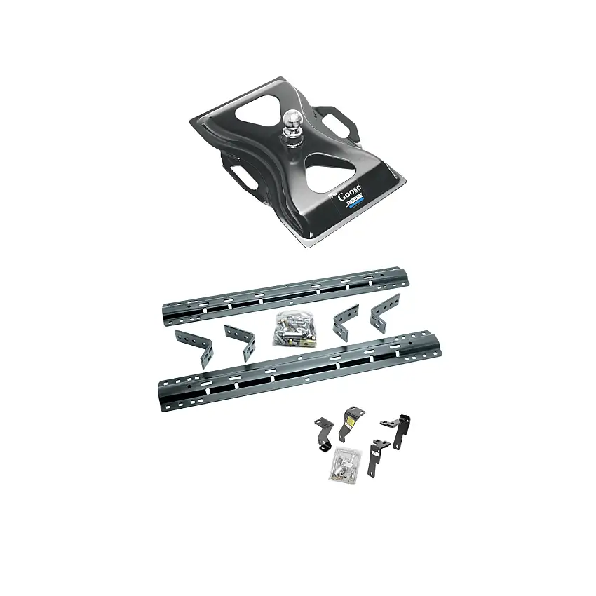 2003-2009 Dodge Ram 3500 Reese The Goose 25K Fifth Wheel Gooseneck Plate w/ Universal Rail Kit & Custom Fit Brackets
