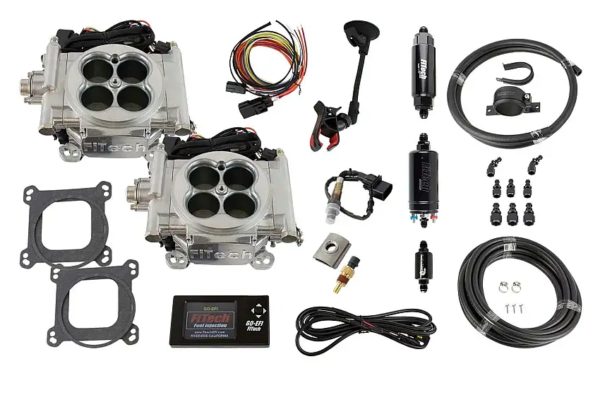 FiTech 31061 Go EFI 2x4 625 HP Bright Aluminum EFI System