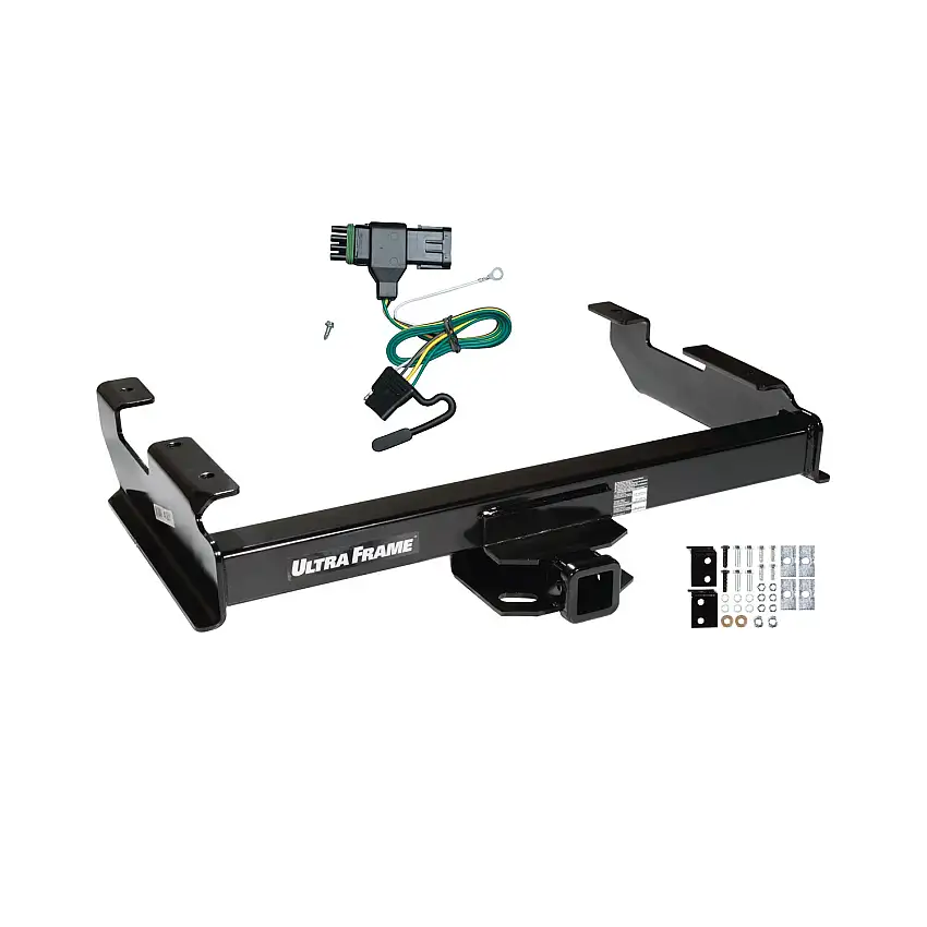 1988-2000 GMC K3500 Draw-tite Class 4 Trailer Hitch, 2 Inch Square Receiver Bundle w/ Plug-n-Play T-One Wiring Harness 41901