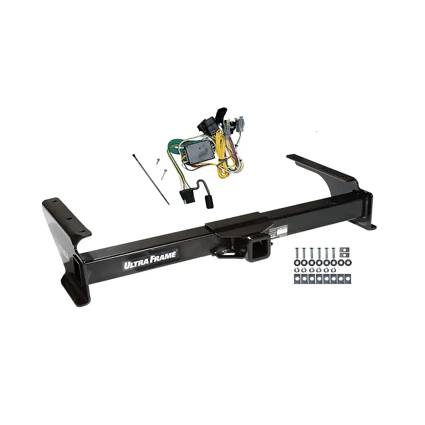 1992-1994 Ford E-350 Econoline Draw-tite Class 4 Trailer Hitch, 2 Inch Square Receiver Bundle w/ Plug-n-Play T-One Wiring Harness 41906