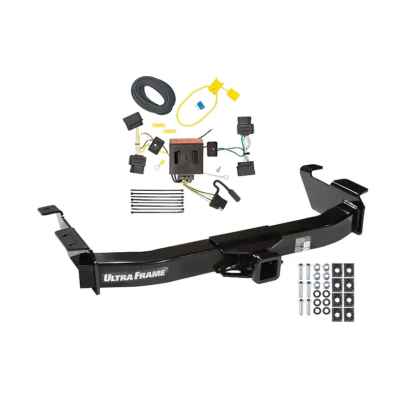 2008-2008 Ford E-150 Econoline Draw-tite Class 4 Trailer Hitch, 2 Inch Square Receiver Bundle w/ Plug-n-Play T-One Wiring Harness 41926