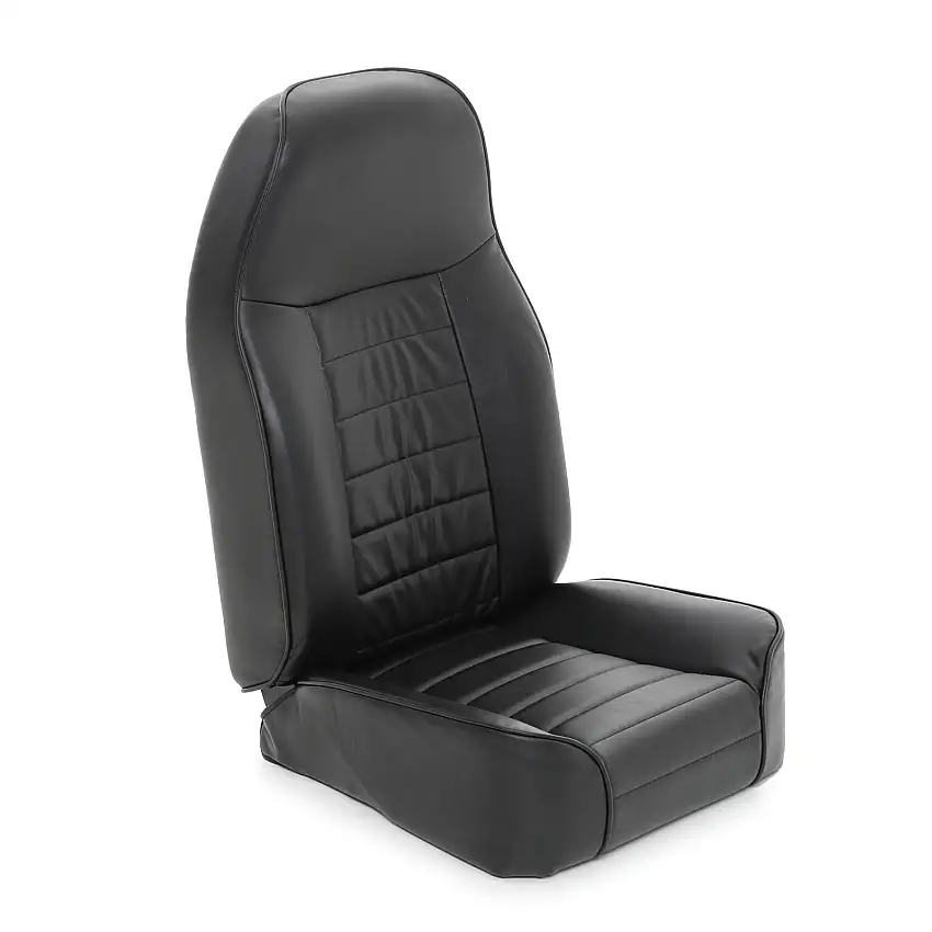 SmittyBilt Front Standard Bucket Seat In Black Crush For 1976+ Jeep CJ Series, Wrangler YJ & TJ Models 44901