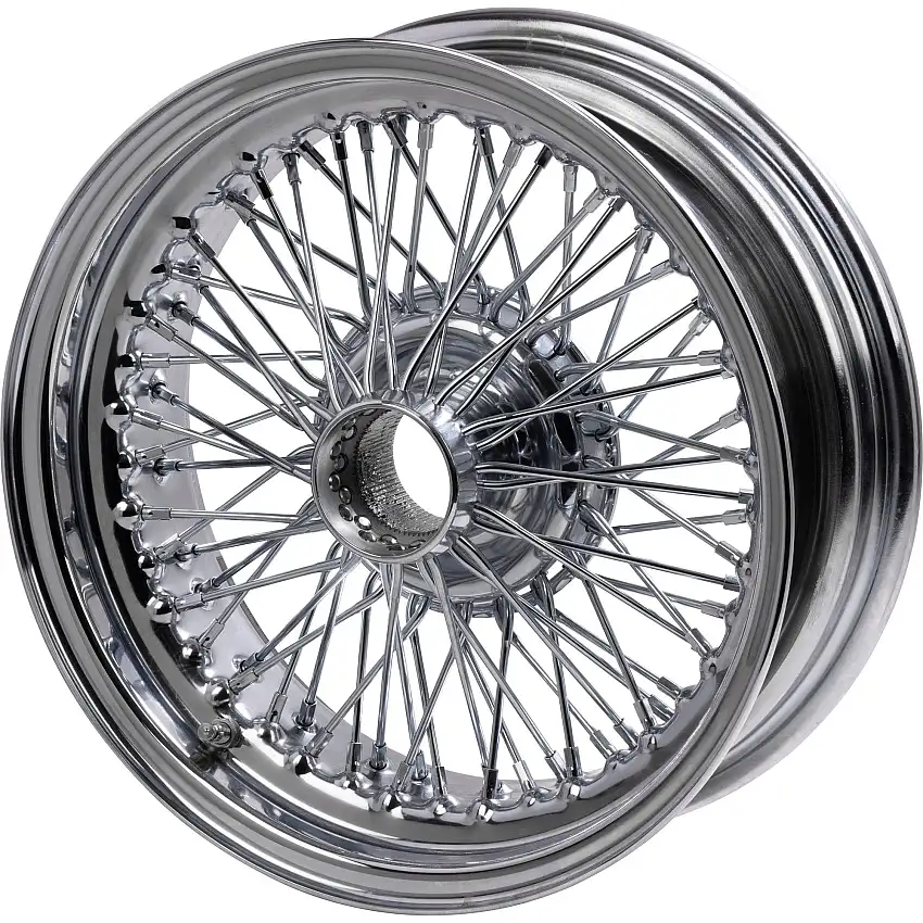 Wire Wheel, Chrome, 15"x5.5", 70 Spoke, Centerlaced, Tubeless Type, TR250 Heavy Duty, TR6 Upgrade
