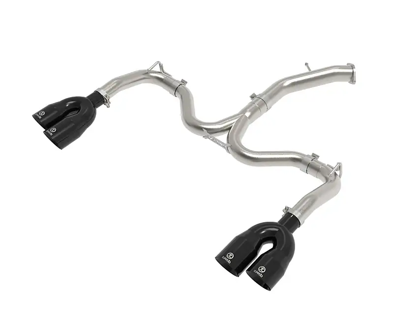 AFE 49-37039-B Takeda 3 IN to 2-1/2 IN 304 Stainless Steel Axle-Back Exhaust w/ Black Tips