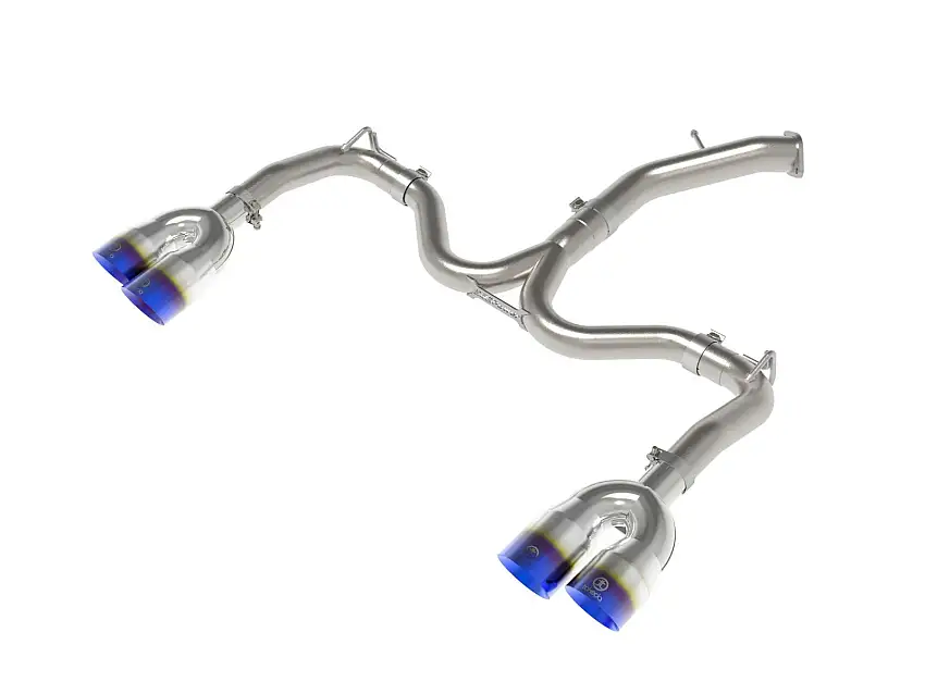 AFE 49-37039-L Takeda 3 IN to 2-1/2 IN 304 Stainless Steel Axle-Back Exhaust w/ Blue Flame Ti
