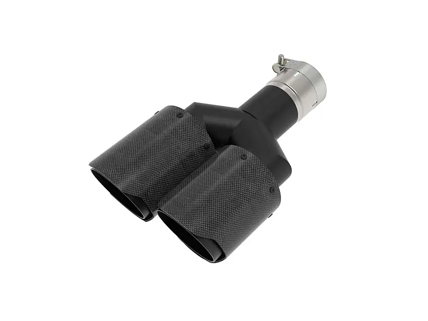 AFE 49T25480-C121 Takeda 304 Stainless Steel Clamp-on Exhaust Tip Carbon Fiber