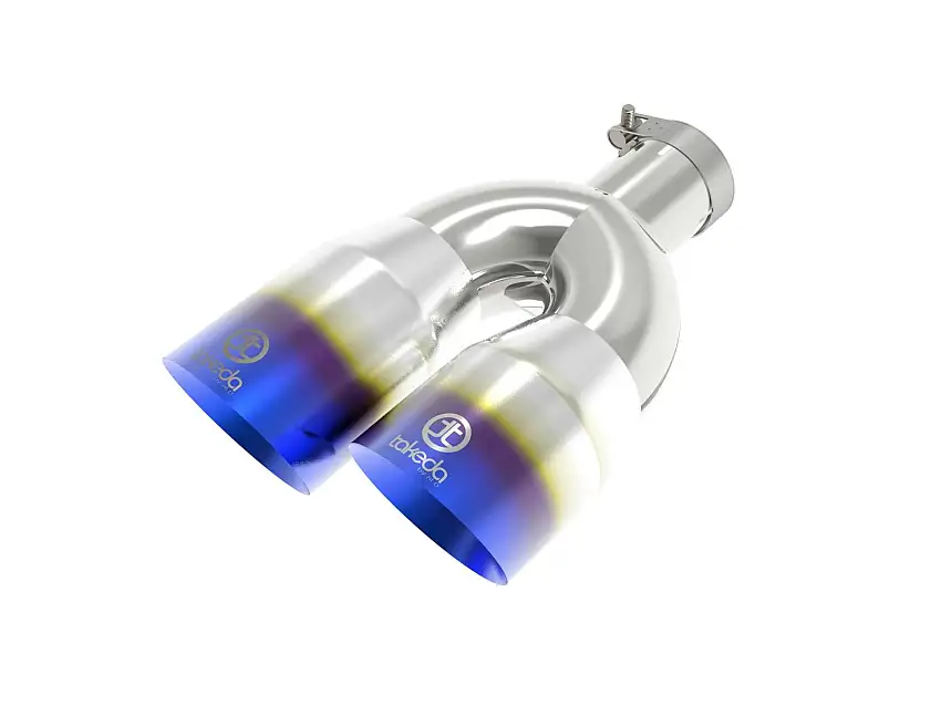 AFE 49T25484-L121 Takeda 304 Stainless Steel Clamp-on Exhaust Tip Blue Flame