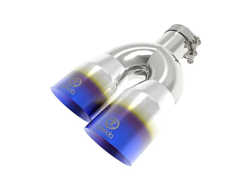 AFE 49T25484-L122 Takeda 304 Stainless Steel Clamp-on Exhaust Tip Blue Flame
