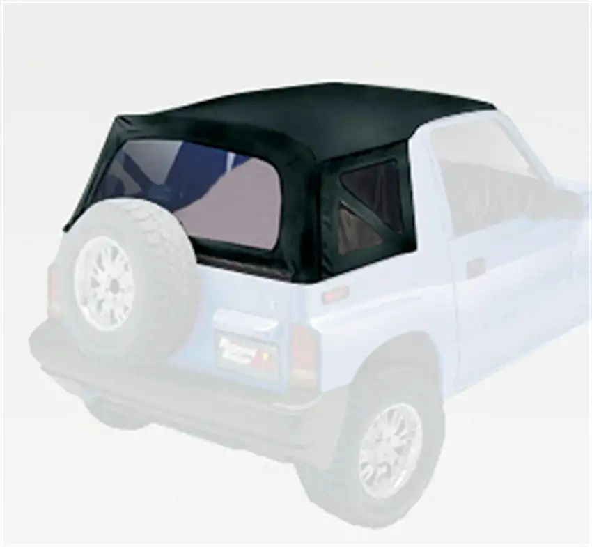 Rugged Ridge 53723.15 XHD Soft Top; Black Denim; Clear Windows; 95-98 Suzuki Sidekicks