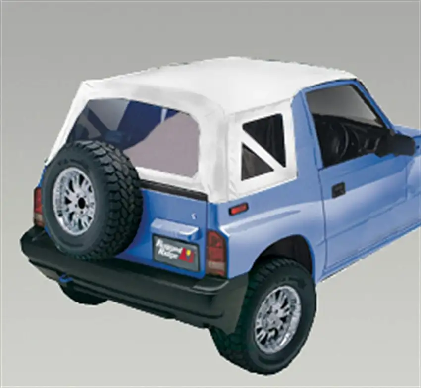 Rugged Ridge 53723.52 XHD Soft Top; White Denim; Clear Windows; 95-98 Suzuki Sidekicks