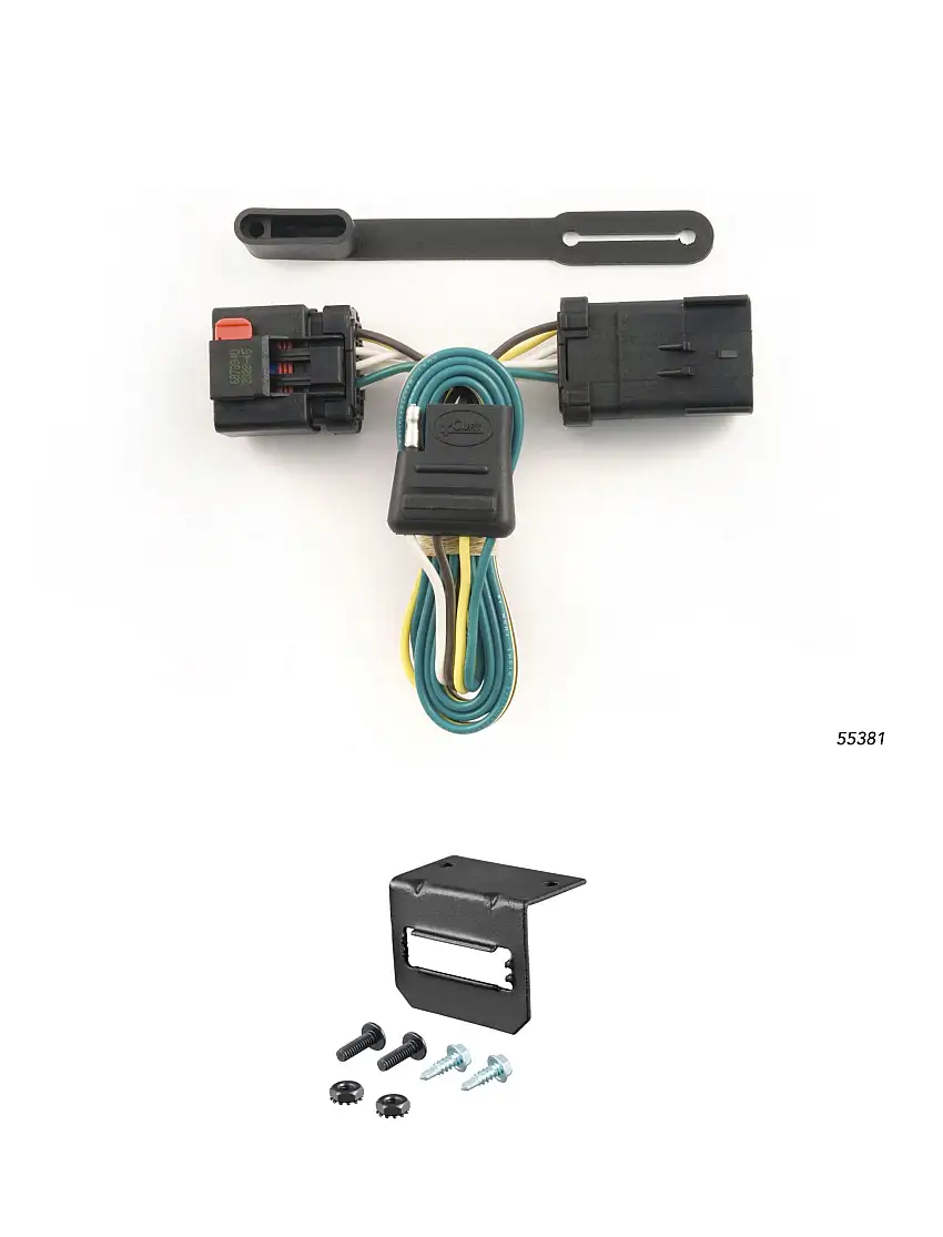 03-09 Dodge Sprinter 3500 144" WB with factory step bumper CURT 4-flat Plug and Play Trailer Wiring