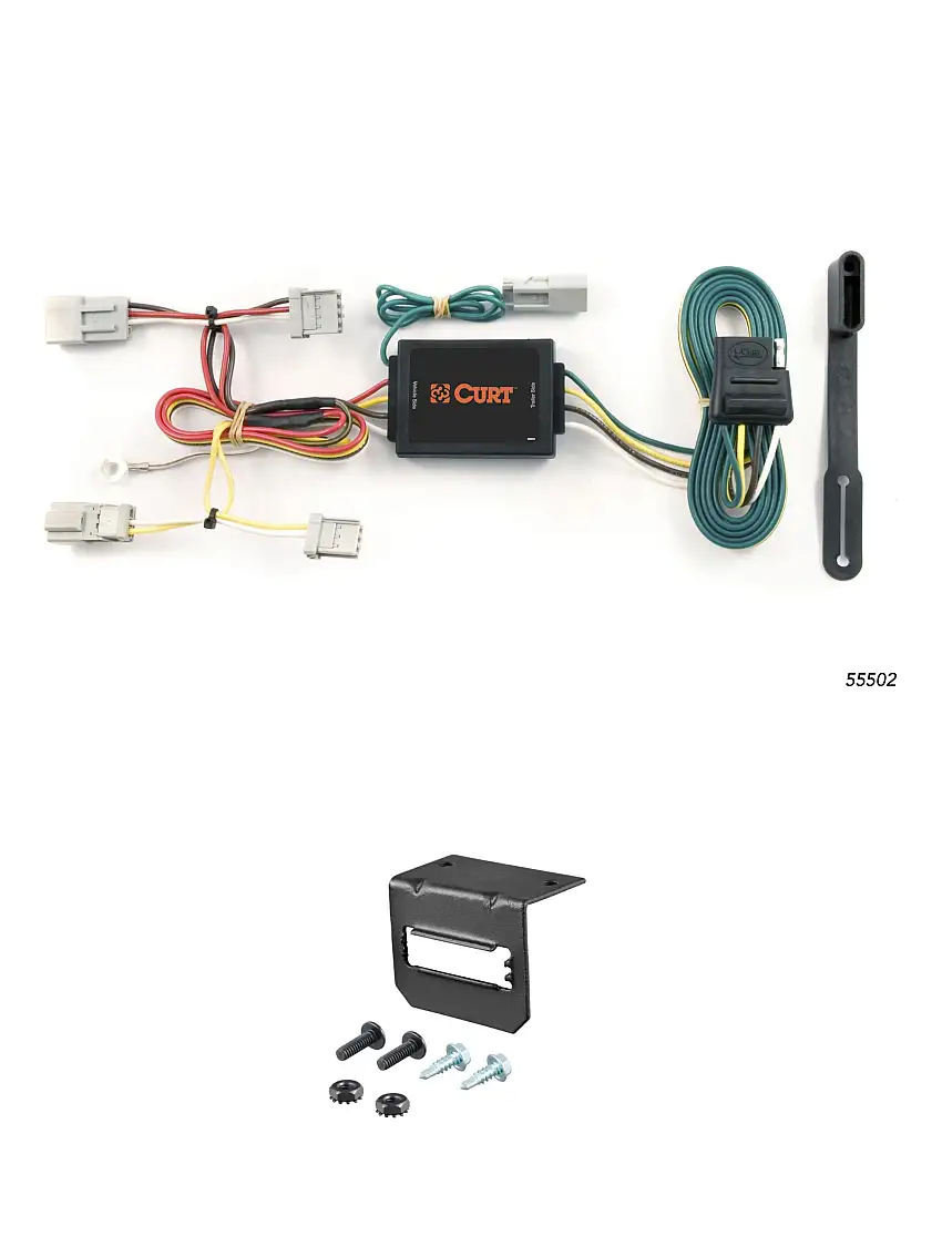 03-12 HONDA Accord Trunk pan mount CURT 4-flat Plug and Play Trailer Wiring