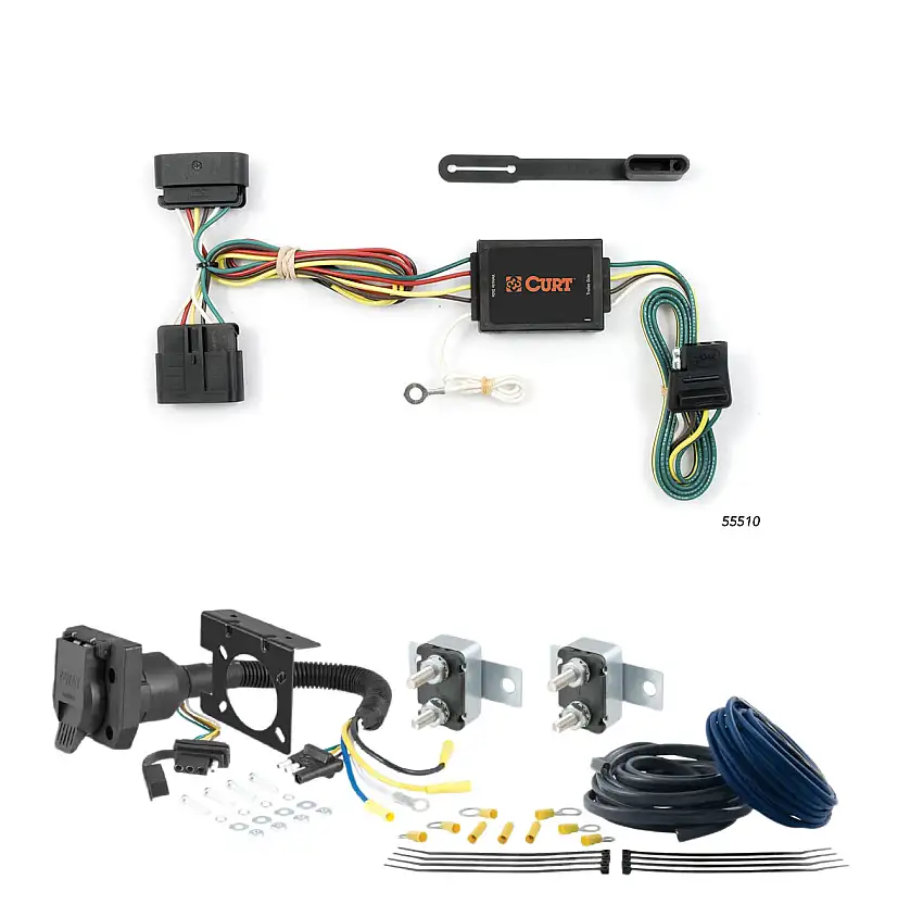 02 - 05 Dodge Ram 1500 Excluding factory receiver CURT Trailer Brake Controller 7-Way Upgrade Kit 7WK712