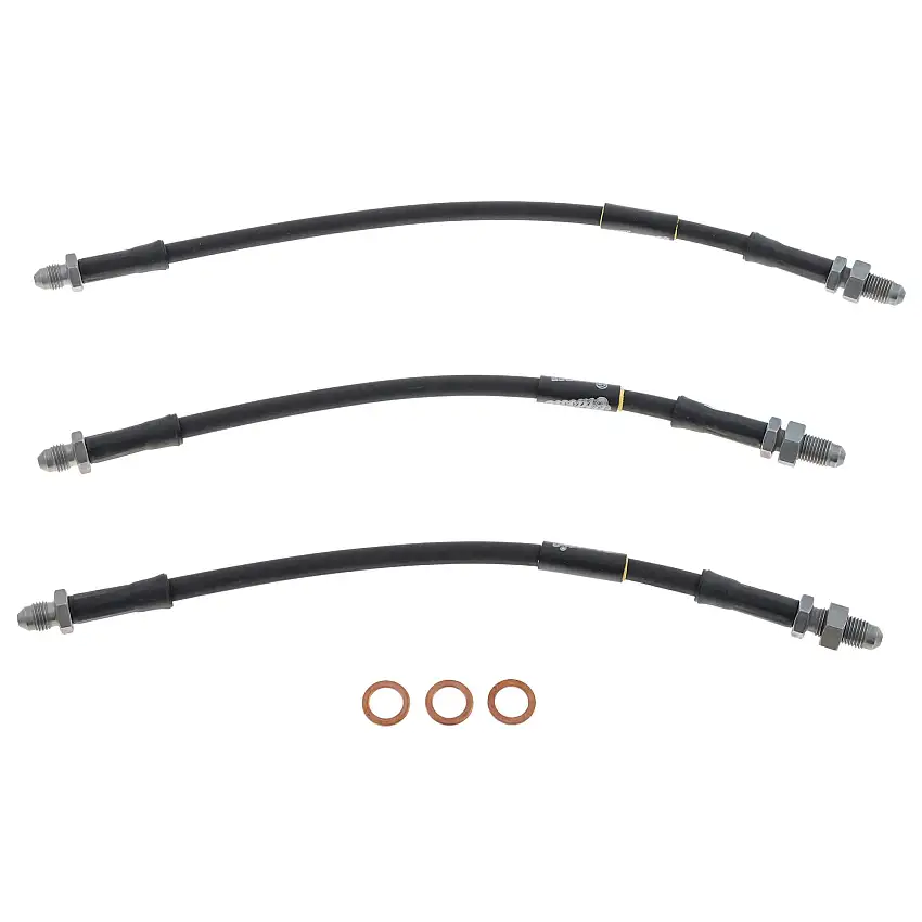 Classic Black Stainless Steel Braided Brake Hose Set by Goodridge 328139