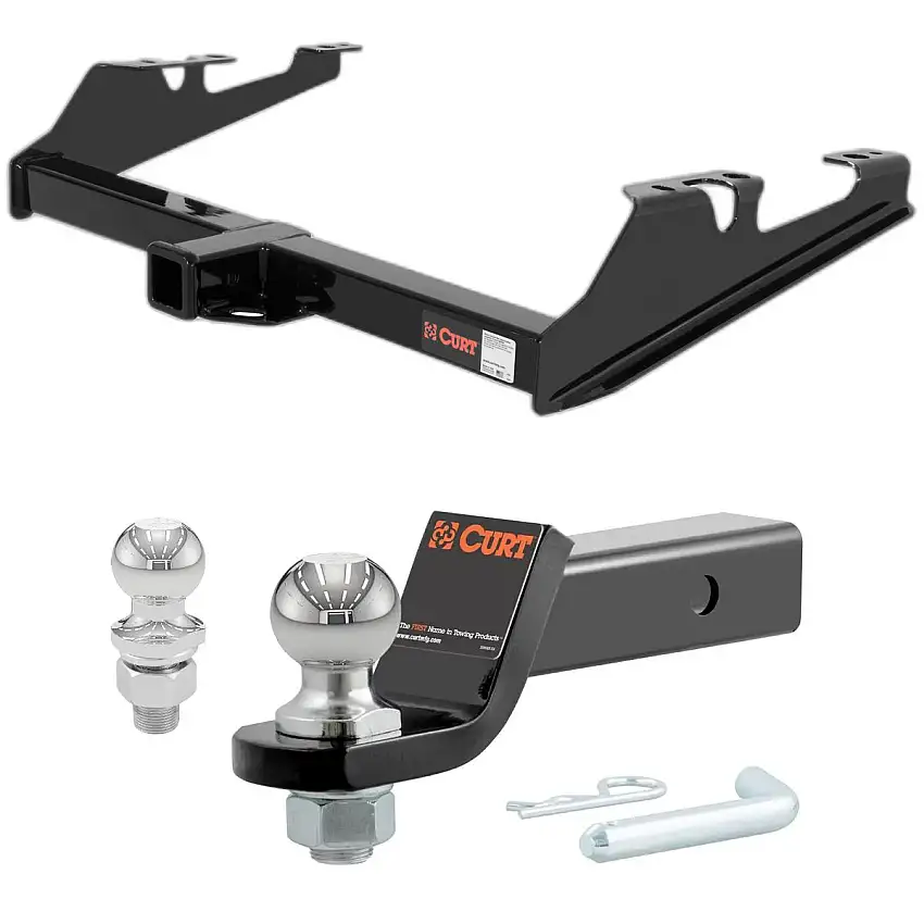 1988-2000 Chevrolet C3500 Excluding dual exhaust, 4-door crew cab, 10 in. step bumper or cab & chassis CURT Class 3 Trailer Hitch, 2" Receiver + 2" Ball + 1-7/8" Ball Kit