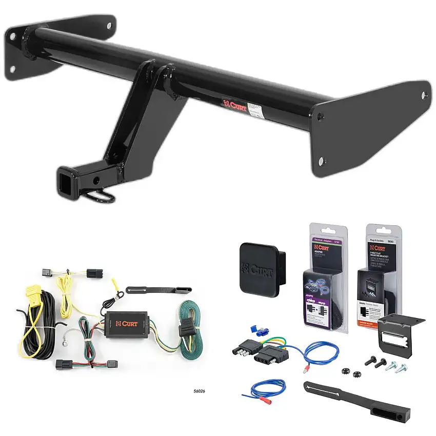 2012 Chevrolet Captiva Sport Curt 1-1/4" Class 2 Trailer Tow Hitch + 5-Flat Wiring Kit Tow Boat/Utility Trailer with Surge Brakes 12095