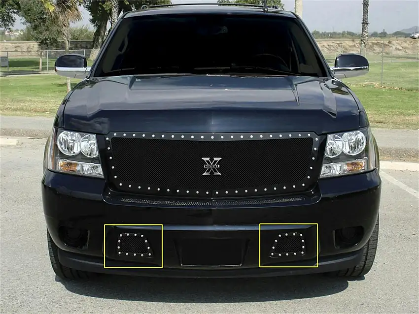 T-Rex Grilles 6720511 X-Metal Bumper Grille, Black, Mild Steel, 2 Pc, Overlay