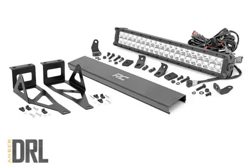 Rough Country Ford 20 Inch LED Bumper Kit Chrome Series w/Amber DRL 05-07 F-250/350 70664DRLA