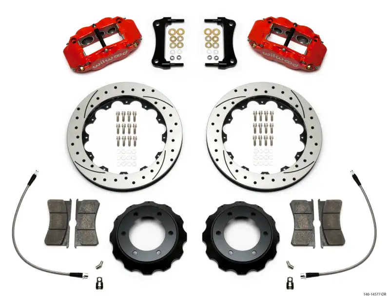 Wilwood Narrow Superlite Red 6R Front Kit 12.88in Drilled Rotor w/ Lines 05-15 Toyota Tacoma