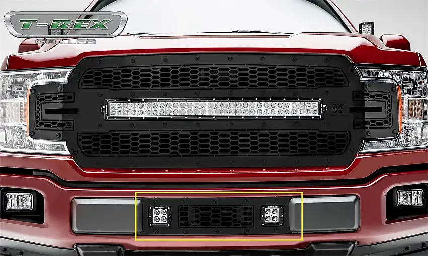 T-Rex Grilles 7325711-BR Stealth Laser Torch Bumper Grille, Black, Mild Steel, 1 Pc, Overlay
