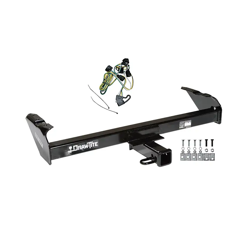 1997-1999 Dodge Dakota Draw-tite Class 3 Trailer Hitch, 2 Inch Square Receiver Bundle w/ Plug-n-Play T-One Wiring Harness 75038