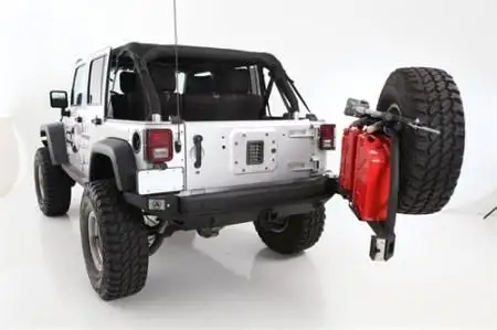 SmittyBilt XRC Rear Atlas Tire Carrier Only In Black Textured For 2007-18 Jeep Wrangler JK 2 Door & Unlimited 4 Door Models 76896-02