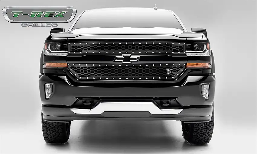 T-Rex Grilles 7711281 Laser X Grille, Black, Mild Steel, 2 Pc, Overlay
