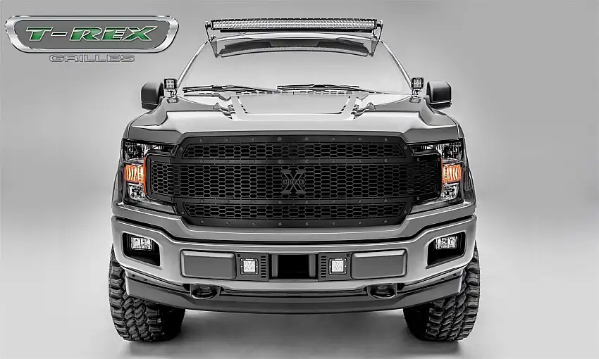 T-Rex Grilles 7715841-BR Stealth Laser X Grille, Black, Mild Steel, 1 Pc, Replacement