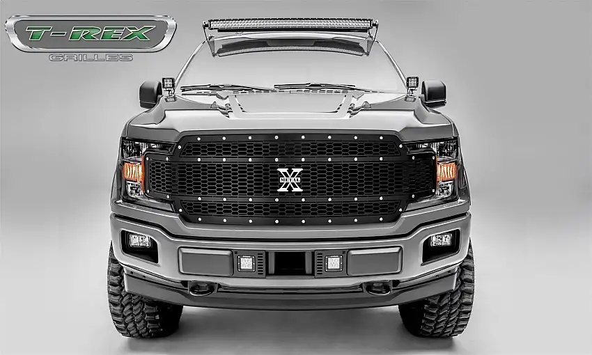 T-Rex Grilles 7715841 Laser X Grille, Black, Mild Steel, 1 Pc, Replacement
