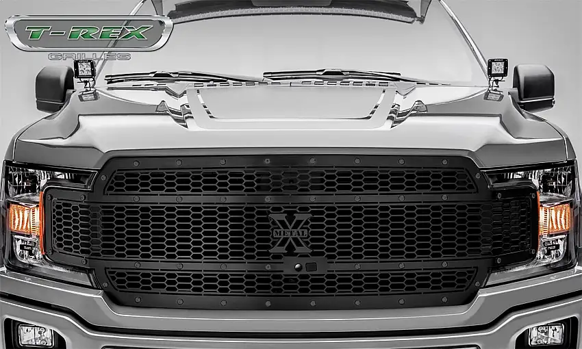 T-Rex Grilles 7715891-BR Stealth Laser X Grille, Black, Mild Steel, 1 Pc, Replacement