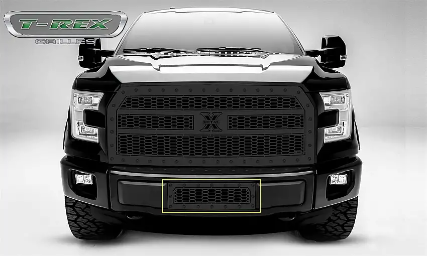 T-Rex Grilles 7721221-BR Stealth Laser X Bumper Grille, Black, Mild Steel, 1 Pc, Overlay