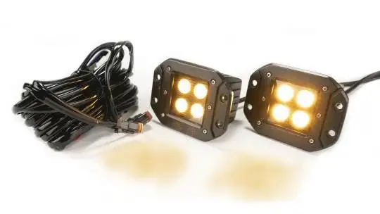 Southern Truck 77915K 2-Inch Square Flush Mount Cree Led Lights, Black Series