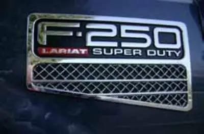 TFP 80517LV Logo Vent Insert Straight Cut Chrome Mesh