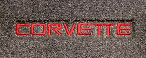 MAT SET-FLOOR-LLOYD'S VELOURTEX-WITH EMBROIDERED RED SCRIPT LOGO-COLORS-PAIR-96 (#E15070R)