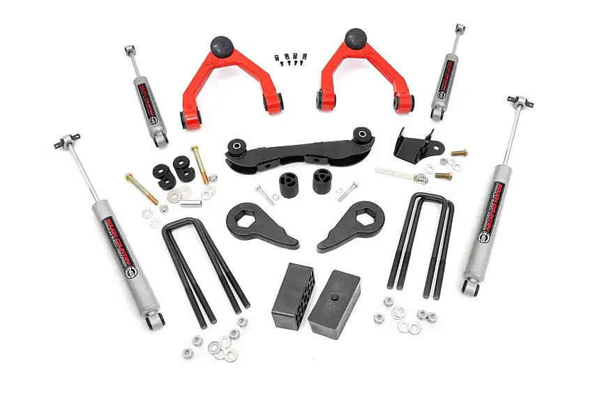 Rough Country 2-3 Inch Lift Kit Rear Blocks Chevy C1500/K1500 Truck & SUV 4WD (88-99)88-99 16530RED