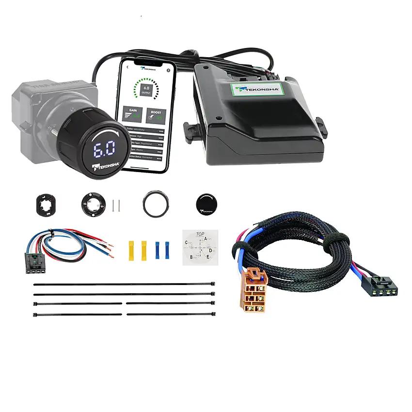 2001-2002 Chevrolet Silverado 2500 HD Tekonsha Prodigy iD Smart Phone Configured Brake Controller for Trailers with 1 to 4 Axles Black 90920