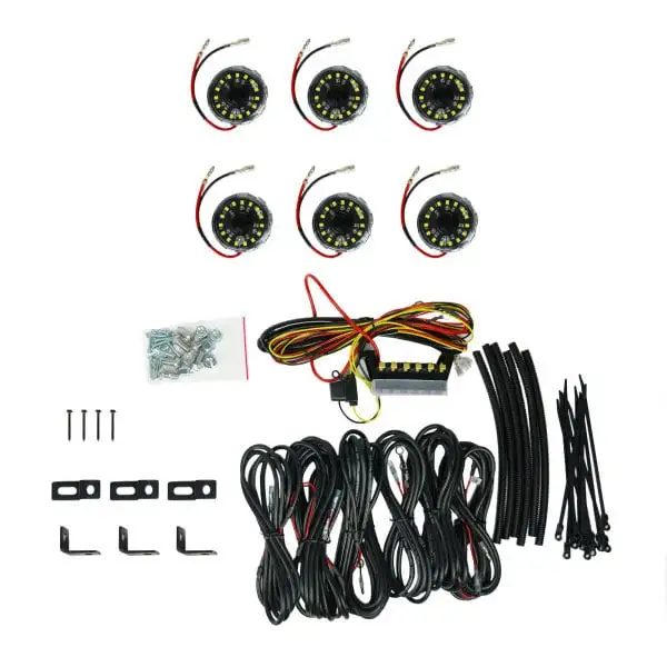KC HiLites Cyclone V2 Rock Light Flood Beam 6 Light System