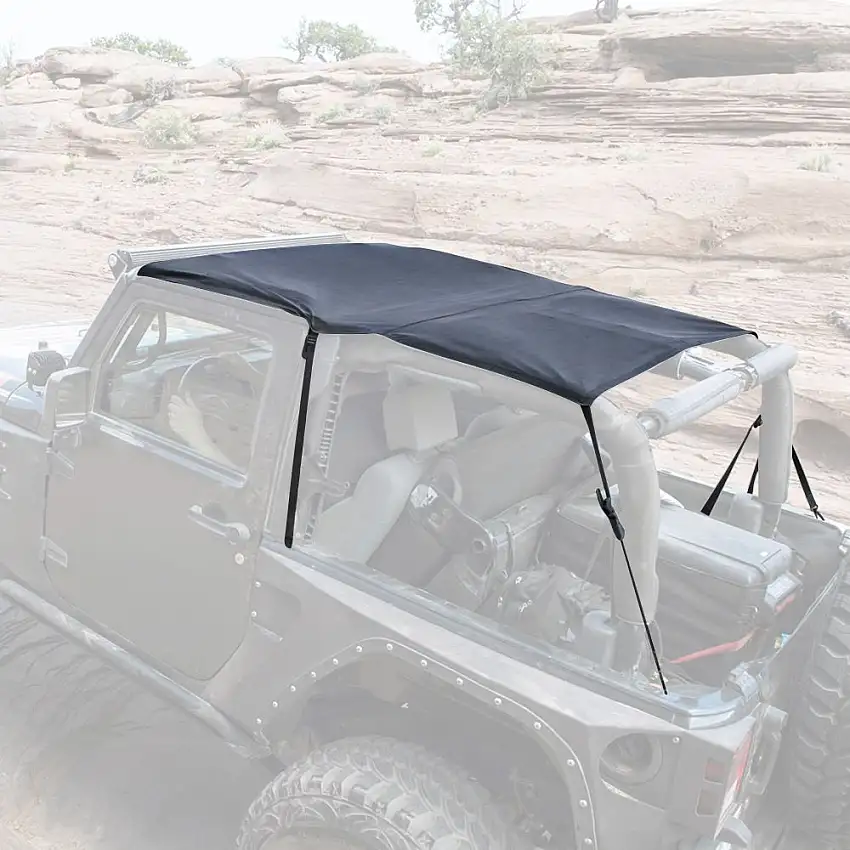 SmittyBilt Extended Brief Top In Black Diamond For 2007-09 Jeep Wrangler JK 2 Door 94135