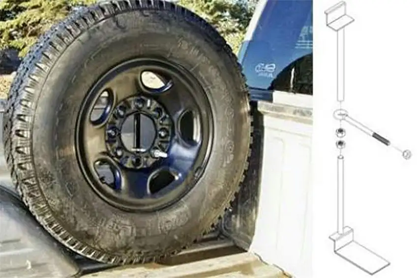 TITAN Fuel Tanks 9901330 Spare Tire Buddy In Bed Tire Mount