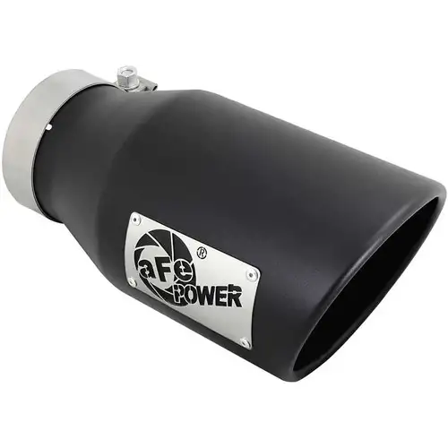 AFE Black Exhaust Tip 49T40601-B12 - 4" IN X 6" OUT X 12" LONG