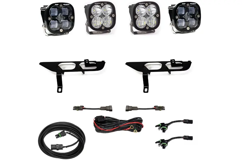 2021-2023 Ford F150 with OEM DRLs Baja Designs Clear SAE & Squadron Sport LED For Bucket Light Kit | 447871